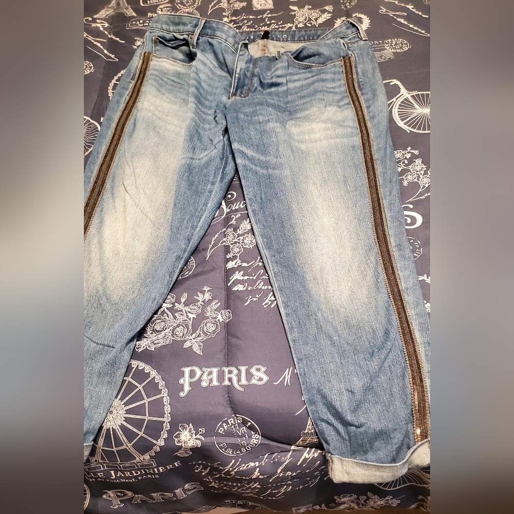 The Girl Friend Blue Jeans with Side Sequince Detail